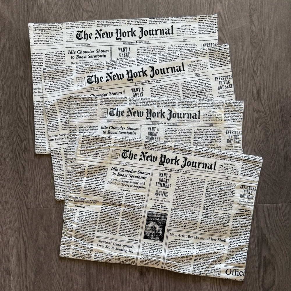 Kate Spade Newspaper Print Placemats